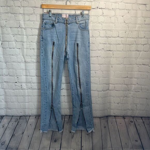 REVICE Japanese Brand Streetwear Zipper Style Jeans size 27 - Picture 1 of 10
